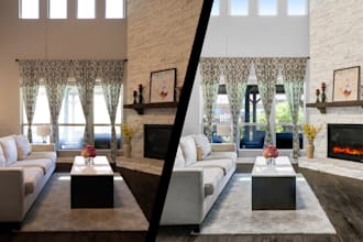 deliver natural hdr real estate photo editing with clean windows in 12 hours