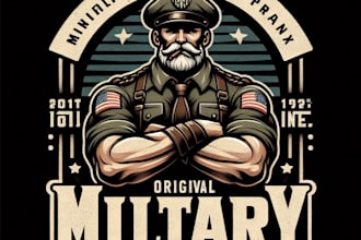 design high quality military mascot logo with t shirt design