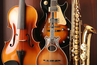create professional fiddle, electric guitar, mandolin, and saxophone for songs