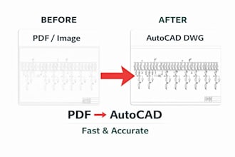 convert image or sketch to autocad 2d drawing