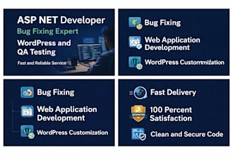 develop net web app fix bugs wordpress  QA testing