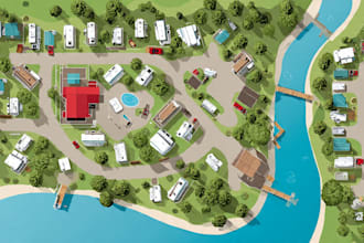clickable interactive rv park map plat map site plan campground vector svg map