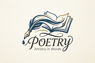design an elegant and creative poetry logo