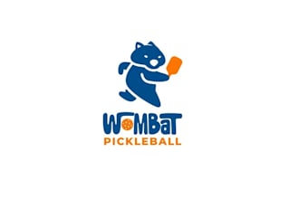 create fun wombat pickle ball racquet company logo