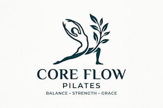design a modern and elegant pilates logo