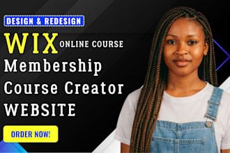 create wix online course website design, wix membership site setup, sales funnel