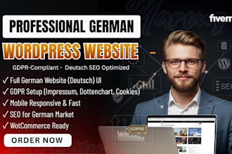 create a professional german wordpress website with gdpr and deutsch SEO