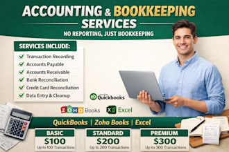 do professional accounting and bookkeeping in quickbooks, zoho
