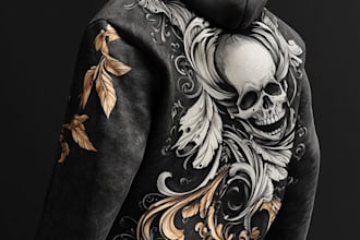 make trendy streetwear hoodie design with mockup