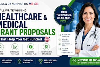 write winning healthcare and medical grant proposals for USA and UK nonprofits