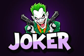 create an eye catching joker clown logo with unlimited revision