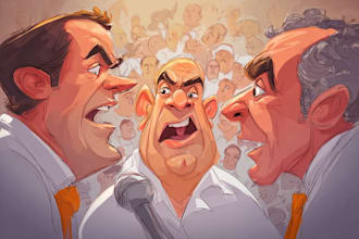 draw a funny caricature of politicians or celebrities