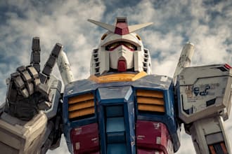 create retro mecha or scifi gundam art