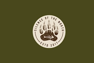 make wonderful outdoorsy logo for a hunting fishing lodge