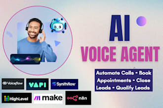 create custom ai voice agent with voiceflow, vapi, retell, synthflow, highlevel