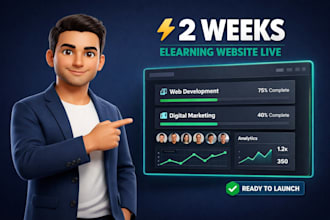 build quick elearning website for coaching, 2 week launch