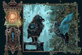 create artistic gothic ornamented illustration