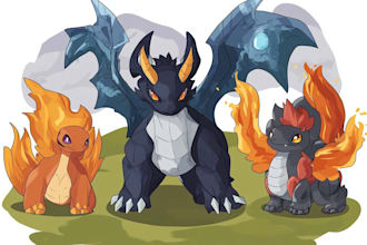 draw yourself with pokemon, digimon and fakemon