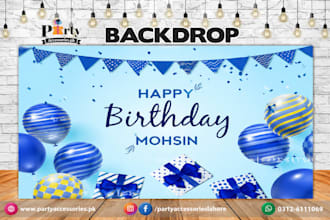 design custom backdrop design for parties, birthday and events