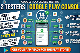 provide closed testing 20 testers 12 testers mobile app testing website testing