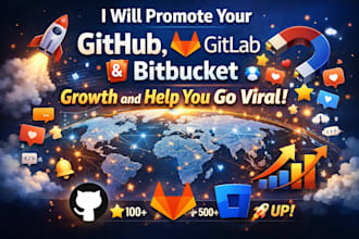 promote your github, gitlab, and bitbucket growth and help you go viral