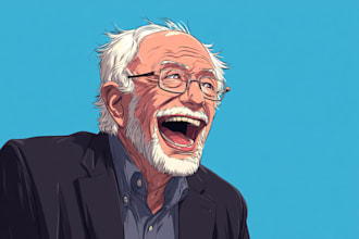 create a funny and satirical political cartoon portrait