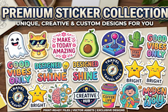 make creative and professional sticker designs