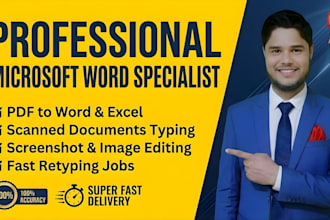 do PDF to word, scanned document and screenshot typing