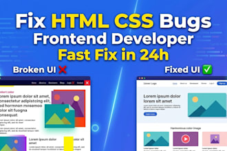 fix any HTML, CSS, javascript, or frontend issues