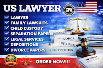 draft divorce and separation papers and child custody