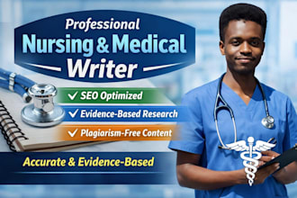 write evidence based nursing, healthcare and medical articles