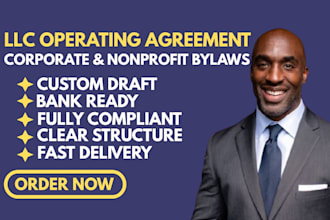 draft llc operating agreement, corporate or nonprofit bylaws