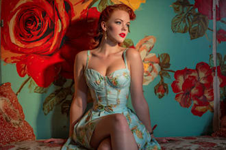 pin up girl and pin up girl illustration