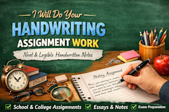write handwriting work for notes, assignment and documents