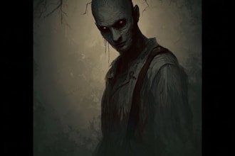 create dark fantasy horror character art with cinematic