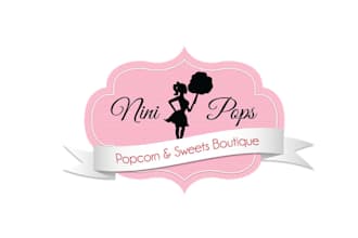 create artwork logo for an upscale popcorn candy boutique