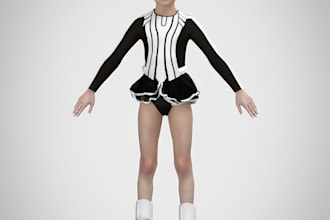 design professional 3d figure skating costume in clo3d