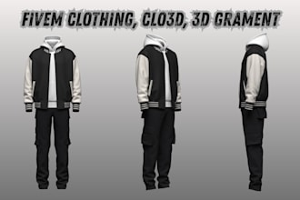 design second life 3d clothing, marvelous designer clo3d garment, fivem ped wear
