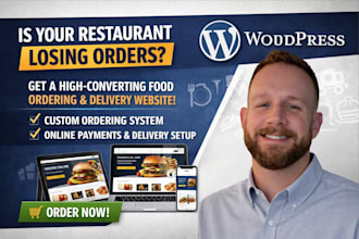 build wordpress restaurant website with online ordering delivery system setup