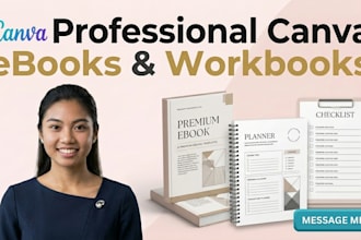 design canva ebook, workbook, lead magnet and digital products