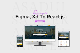 do figma to react, xd to react, psd to react frontend developer