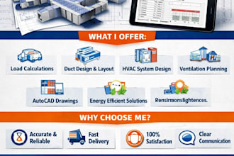 hvac design, load calculation, and duct design professionally