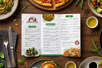 design professional menus for restaurants and cafes