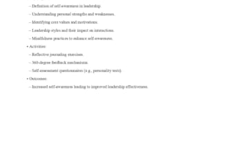 design a leadership curriculum for you