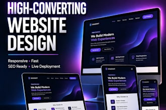 design and deploy a modern responsive website with custom domain setup