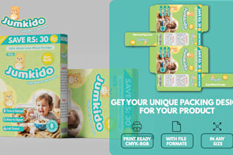do product packaging and label design with dielines