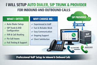 setup auto dailer sip trunk and sip trunk provider for outbound and inbound call