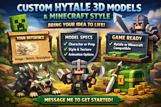 create custom hytale 3d models with textures and animation in blockbench