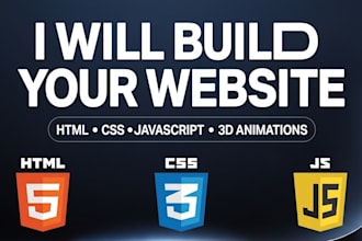build a responsive website with 3d animations using HTML CSS and javascript