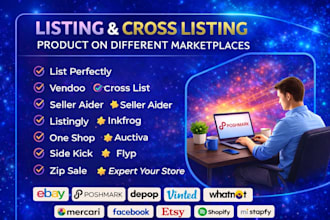 list and crosslist products using vendoo to poshmark, vinted, depop and ebay